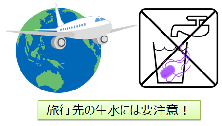 旅行先の生水には要注意